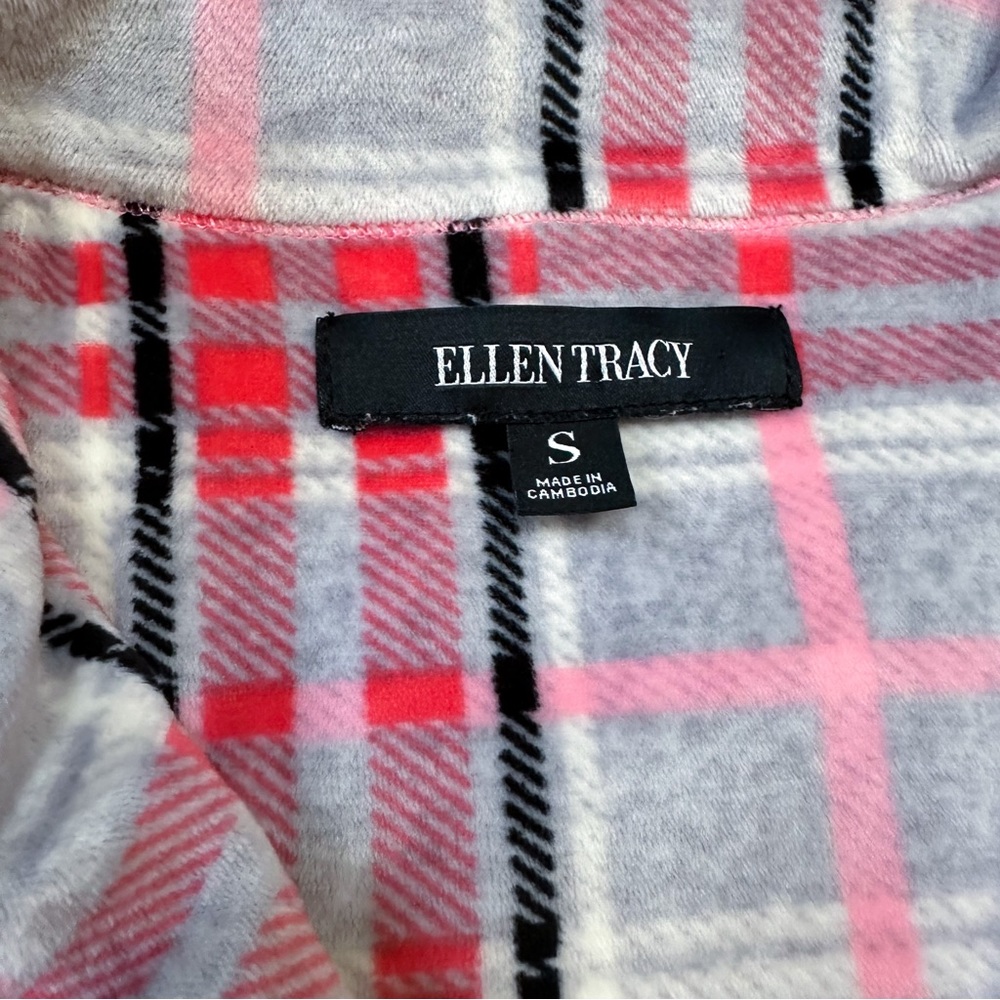 ELLEN TRACY soft fleece plaid PJ pajama set, S. - Picture 7 of 9